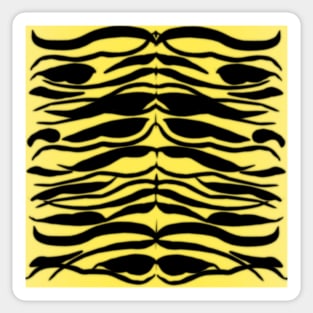 Tiger Skin Striped Pattern in Lemon Yellow Sticker